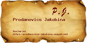 Prodanovics Jakobina névjegykártya